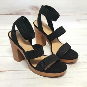 INC Womens Platform Ribbed Stretch Strappy Block Heel Sandal Size 11 -New In Box